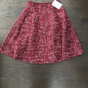 NWT Gal Meets Glam Nell Pink Wine Tweed Skirt